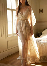 White Print Chiffon Party Dress Cold Shoulder Summer