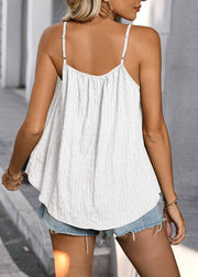 White Slash Neck Cozy Vest Summer