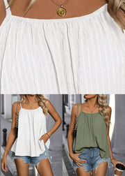 White Slash Neck Cozy Vest Summer