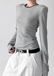 White Striped Cotton Top Wear On Both Sides Fall
