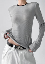White Striped Cotton Top Wear On Both Sides Fall