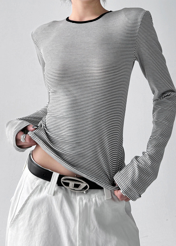 White Striped Cotton Top Wear On Both Sides Fall