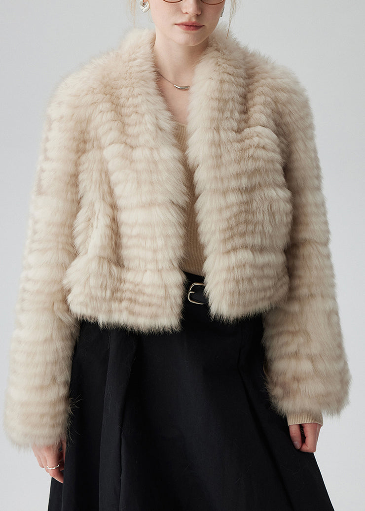 White Thick Fox Fur Cardigan Oversized Winter