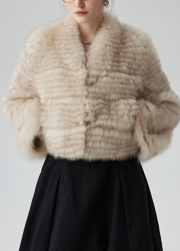 White Thick Fox Fur Cardigan Oversized Winter