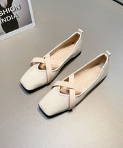 Wine Red Faux Leather Flat Shoes For Women Splicing Cross Strap