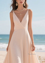 Women Apricot Exra Large Hem Patchwork Lace Holiday Dress Summer