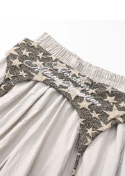 Women Apricot Oversized Wrinkled Spandex Wide leg Pants Spring