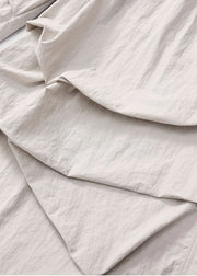 Women Apricot Oversized Wrinkled Spandex Wide leg Pants Spring