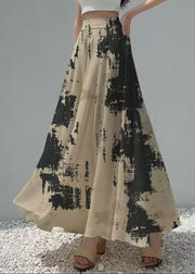 Women Apricot Tie Dye Exra Large Hem Chiffon Skirt Summer