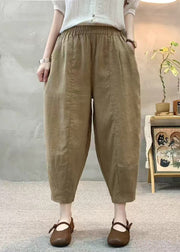 Women Army Green Oversized Linen Harem Pants Summer