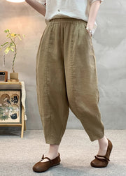 Women Army Green Oversized Linen Harem Pants Summer