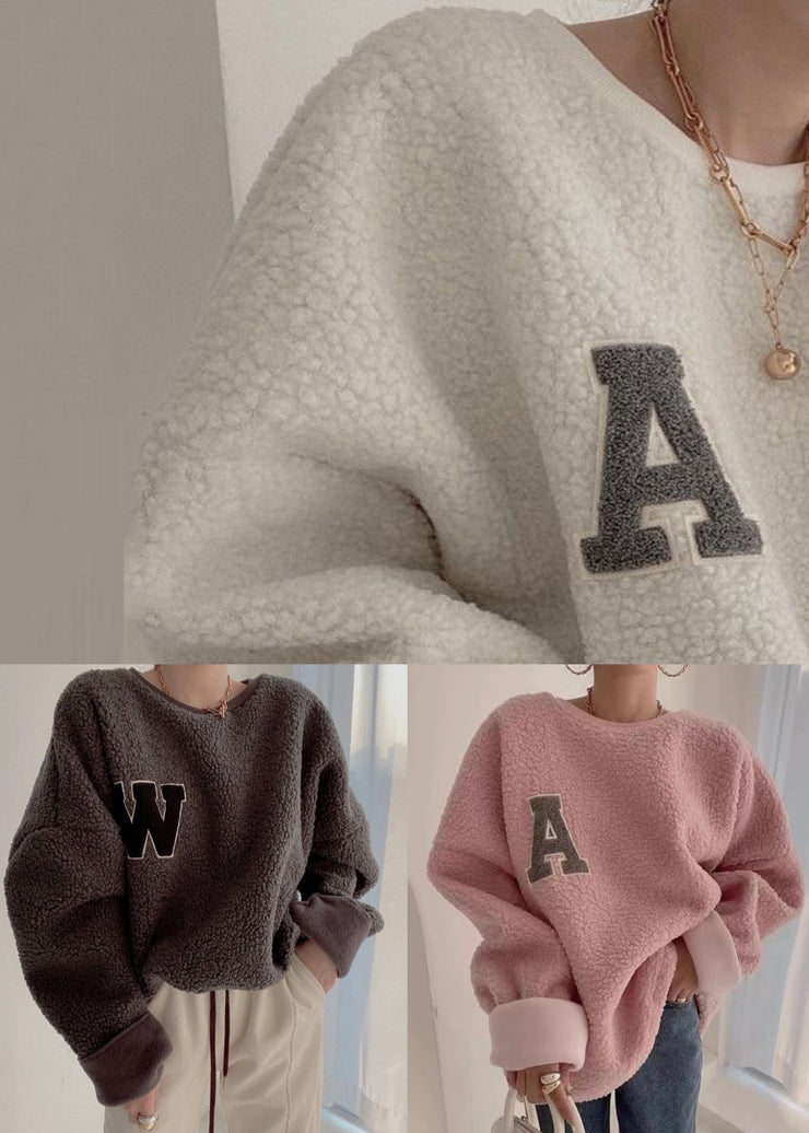 Women Beige Drawstring Cozy Solid Sweatshirt Batwing Sleeve