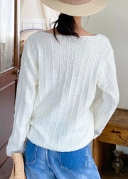 Women Beige Lace Up Solid Thin Knit Top Spring