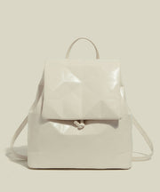 Women Beige Large Capacity Faux Leather Backpack Bag