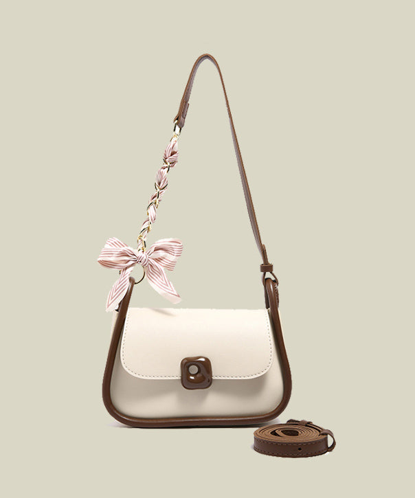 Women Black Bow Solid Durable Faux Leather Micro Bag
