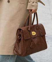 Women Black Large Capacity Leather Zipper Shoulder Bag