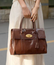 Women Black Large Capacity Leather Zipper Shoulder Bag