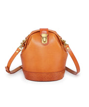 Women Black Versatile Durable Calf Leather Bucket Bag