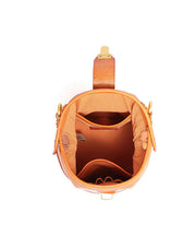 Women Black Versatile Durable Calf Leather Bucket Bag