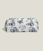 Women Blue Butterfly Large Capacity Canvas Tote Bags