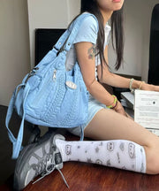 Women Blue Solid Durable Faux Leather Shoulder Bags