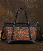 Women Brown Embossed Faux Leather Tote Bag