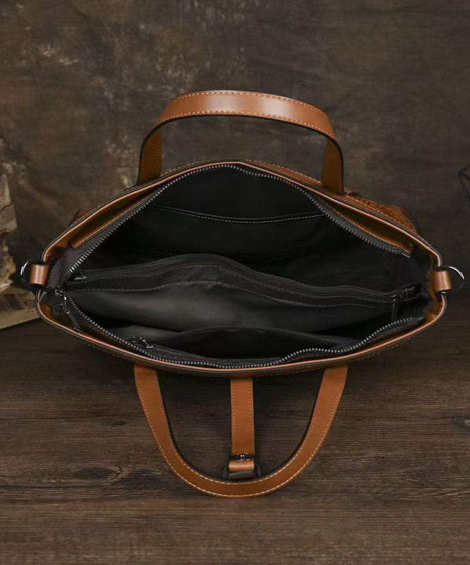 Women Brown Embossed Faux Leather Tote Bag