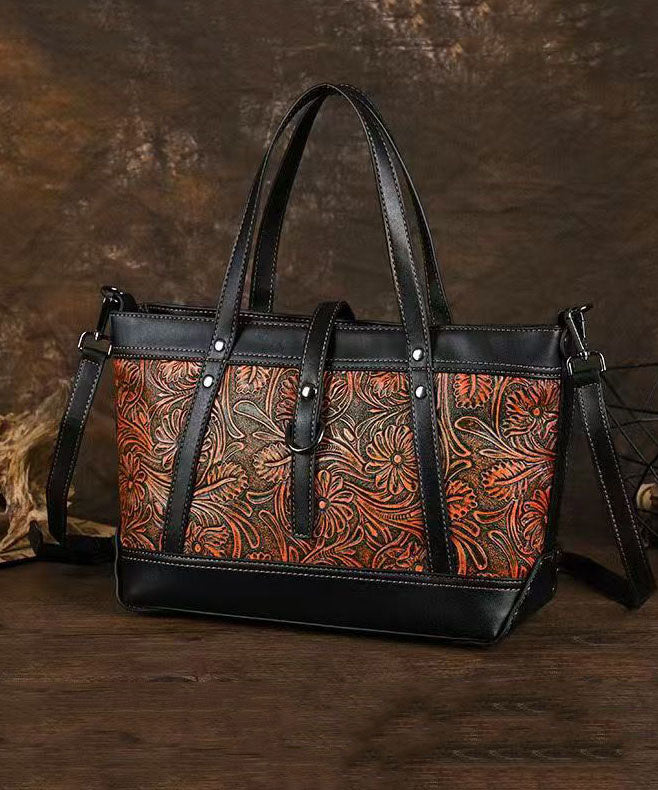 Women Brown Embossed Faux Leather Tote Bag