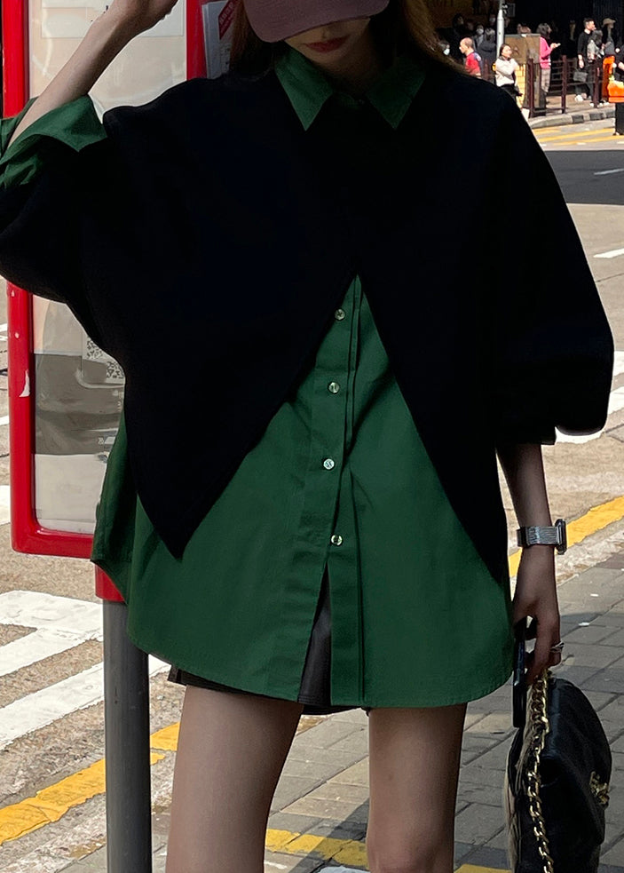 Women Button Coats And Shirts Two Piece Set Spring
