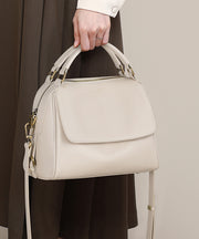 Women Coffee Calf Leather Durable CrossBody Bag