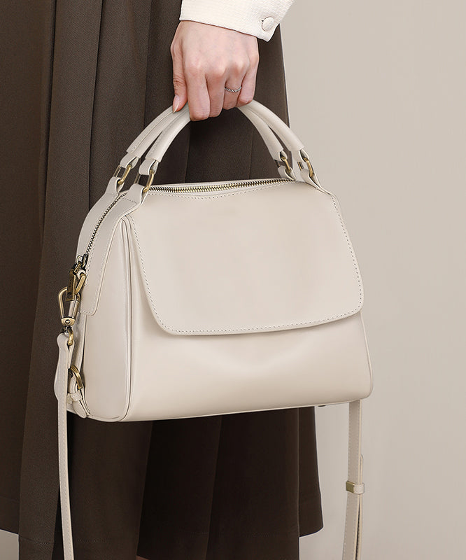 Women Coffee Calf Leather Durable CrossBody Bag