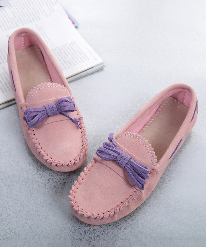 Women Comfortable Splicing Penny Loafers Yellow Suede