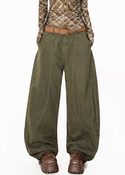 Women Green High Waist Pockets Straight Jeans