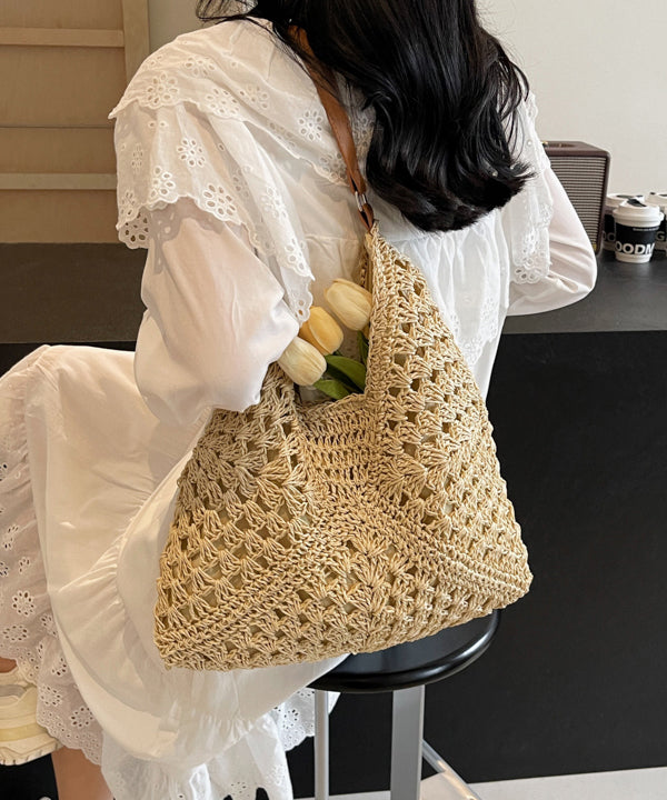 Women Hollow Out Large Capacity Knit Shoulder Bags