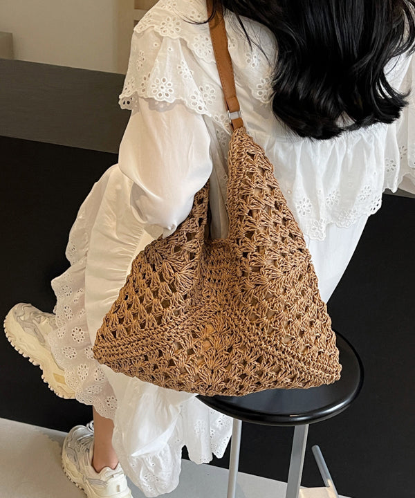 Women Hollow Out Large Capacity Knit Shoulder Bags