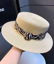 Women Khaki Versatile Straw Woven Cloche Hat