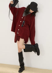 Women Mulberry Oversized Pockets Knit Cardigan Winter