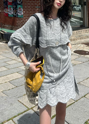 Women Mulberry Ruffled Hollow Out Knit Sweater Winter