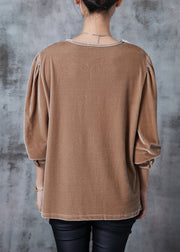 Women Nude Oversized Patchwork Silk Velour Shirts Spring