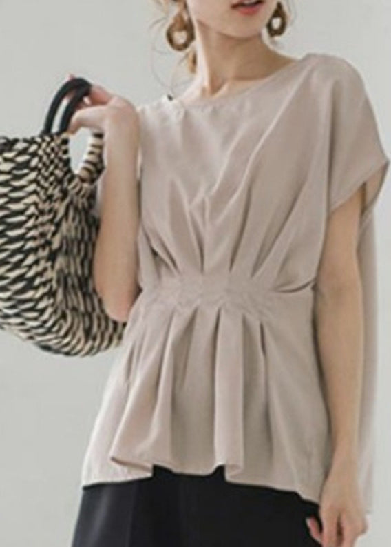 Women Nude Oversized Wrinkled Cotton Tank Tops Summer