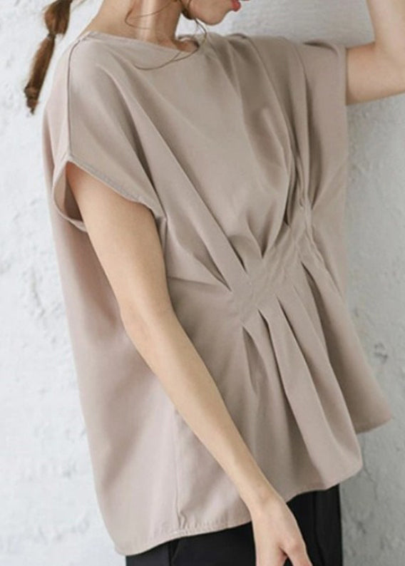 Women Nude Oversized Wrinkled Cotton Tank Tops Summer