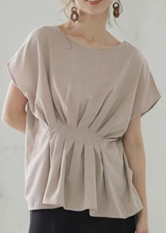 Women Nude Oversized Wrinkled Cotton Tank Tops Summer