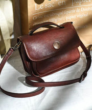 Women Orange Solid Durable Leather CrossBody Messenger Bag
