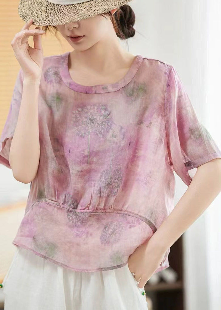 Women Oversized Patchwork Linen Shirts Summer