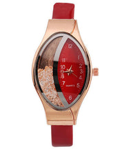 Women Pink Leather Alloy Eye Waterproof Watch