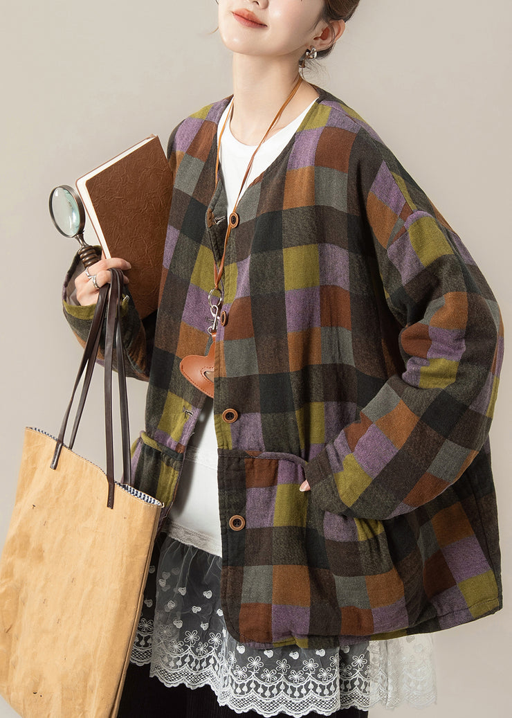 Women Plaid Warm Parka ,Top And Wide Leg Pants Three Pieces Set Winter