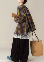 Women Plaid Warm Parka ,Top And Wide Leg Pants Three Pieces Set Winter
