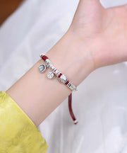 Women Red 999 Sterling Silver Zodiac Year Charm Bracelet