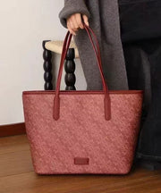 Women Red Large Capacity Faux Leather Shoulder Bag