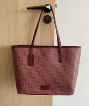 Women Red Large Capacity Faux Leather Shoulder Bag